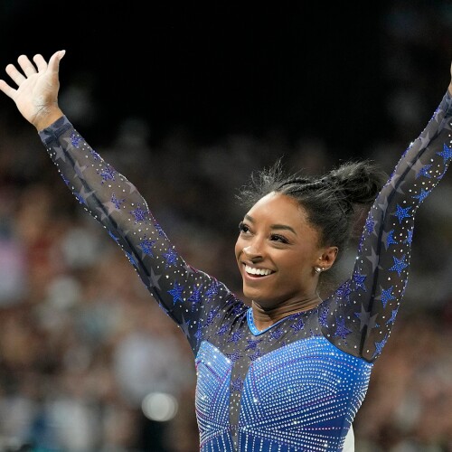 Image for Biles back on top: Simone Biles clinches second Olympic all-around gold 