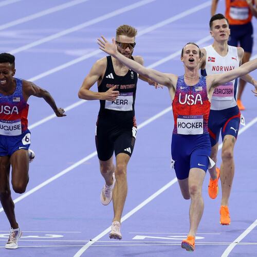 Image for Hocker in a Shocker: Cole Hocker wins Olympic 1500m crown